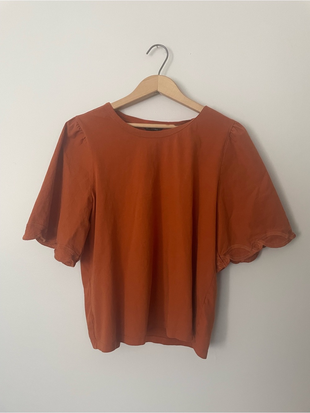 Banana Republic Rust Orange Short Flutter Sleeve Blouse